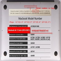 Kaishek Plastic Hard Shell Case само за освобождаване на нов MacBook Air S Retina Display & Touch ID + Black Keyboard Cover Model: A M1 & A2179 & A Galaxy A 0222