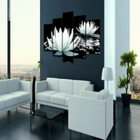 TIPTOPHOMEDECOR Опънато платно Флорално изкуство - Alabaster Reflection - разтегнати и рамкирани, готови за окачване на изкуството