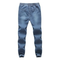IOPQO дънки за мъже Мъжки случаен есен деним памук еластично теглене на струни работни панталони дънки панталони панталони товарни панталони за мъже