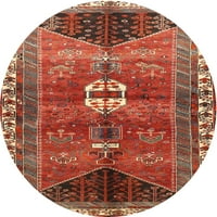 Ahgly Company на закрито кръг традиционно оранжево кафяво медальонни килими, 4 'кръг