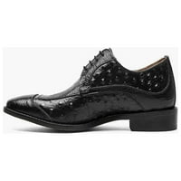 Мъжки Стейси Адамс Фанели Модифициран Wingtip Oxford Shoes щраури Черно 25536-001