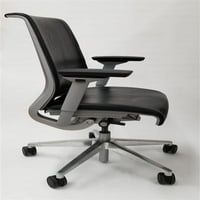 Steelcase Think Chead Кожена задна сива база, изпълнителен офис стол