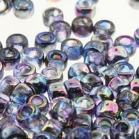 Matubo Czech Glass Seed, Loose Beads, Grams Hole Magic Pink Blue