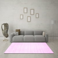 Ahgly Company Indoor Rectangle Solid Pink Modern Area Rugs, 3 '5'