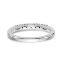 14k бяло златна пръстенна лента Сватбена диамант кръг размер 7
