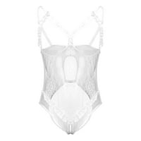 Плюс размер бельо за жени дантела секси купес плюшено един babydoll bodysuit white 3xl