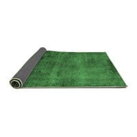 Ahgly Company Indoor Rectangle Oriental Emerald Green Industrial Area Rugs, 8 '10'