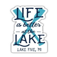 Езеро пет Мичиган Сувенир Винилов стикер Стикер Дизайн 4-пакет