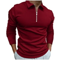Тениски с дълъг ръкав на Levmjia за мъже и големи мъжки прочистване Суичър ежедневно солидна пуловер пуловер с цип Висока еластична блуза