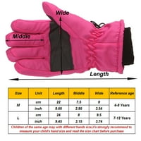 Ketyyh-chn деца зимни топли ръкавици деца зима топло ветроустойчиво студено време на открито спортни ръкавици за момчета момичета розово, m
