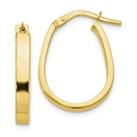 Истинските 10kt жълто злато на Leslie полирани обеци с U-Shape Hoop; за възрастни и тийнейджъри; За жени и мъже
