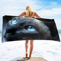 Животински очи котка очи Микрофибър плажна кърпа бързо изсушаване леко пясъчно плажно одеяло за пътник за плувен басейн къмпинг