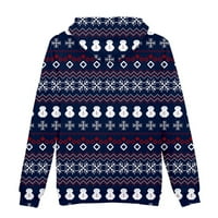 Homchy Коледен печат Разхлабени мъже и жени тънък пуловер с качулки, мъже модни дрехи най-добър подарък за любовник