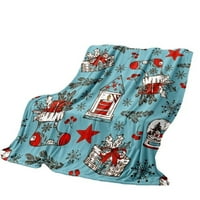 Labakihah одеяло зимно топло одеяло Коледа снежен човек зимен декорация Вълна пикник одеяло празници Санта одеяло и домашно одеяло