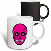 3Drose Day of the Dead Skull D? A De Los Muertos Sugar Skull Rink, Magic Transforming Mug, 11oz