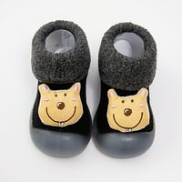 Caicj Toddler Shoes Тодки обувки Зима за малко дете обувки меко дъно на закрито без плъзгане топъл под карикатури животни бебешки ботуши каубой