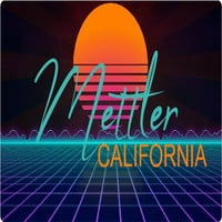 Mettler California Vinyl Decal Stiker Retro Neon Design