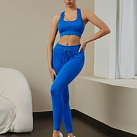 Странно йога комплекти за жени ежедневни модни бодибилдинг бягане йога камизол цип твърд цвят жилетка върхове панталони панталони
