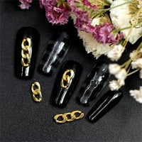 Декорация на ноктите ярък цвят ръжда метал деликатен ослепителен 3D вериги за нокти на ноктите орнаменти за красота