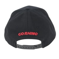 Go Rhino E Go Rhino Logo Flat Brim Hat, червено на черно