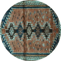 Ahgly Company Indoor Round Персийски светлосини традиционни килими, 4 'кръг