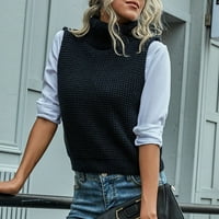 Simplmasygeni Clearance Trendy пуловери с дълъг ръкав за жени плюс размер женски небрежен тънък без ръкави пуловер пуловер плетен пуловер