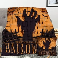 Хелоуин одеяло с калъф за възглавници, мъгливо одеяло за Хелоуин за декор за спалня в колеж,145,52x59 ''