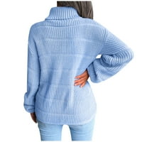 hoksml жени модни ежедневни разхлабени дълги ръкави издълбани основни пуловер плетен пуловерни върхове разчистване