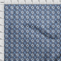 OneOone Cotton Cambric Dark Blue Fabric Abstracts Куилинг запаси от печат за шиене на ширината край двора