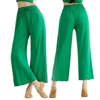 Спестяване на есента Жените пламти йога панталони женски разхлабени високи талии с широки панталони за крака тренировка на небрежни панталони йога фитнес панталони зелени