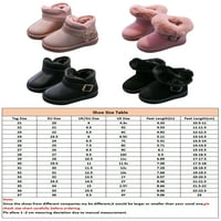 Ferndule Toddler Girl Shoes Child Comfort Round Toe Ankle Bootie Walking Топла облицована снежна обувка Училище Зимни ботуши Черно- 2.5Y