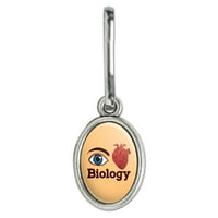 Eye Heart Biology Antiqued Oval Charm Clother Clothes Purse Countcase Backpack Zipper Pull Aid