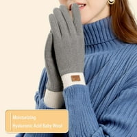 Просвет зима жени удебелени студено-устойчиви китки удължени ветроустойчиви топли плетени ръкавици