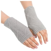 Жени момиче плетена ръка без пръсти поддържа топло зимни ръкавици мека топла ръкавица