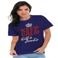 Пазете спокойствие Kill Zombie Classic TV шоу Мъжки графични тениски Тийнейс Бриско Марки m