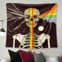 Yipa Skull Tapestry Gothic Wall Висяща художествена стена Backgroud Boho стил за хол спалня спалня декор