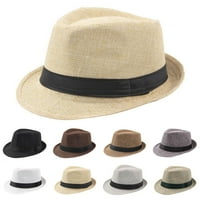 Unise Summer Straw Fedora Hat Trilby Cuban Sun Cap Panama къса шапка от хартия