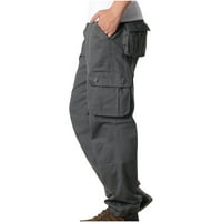 Safuny товарни панталони за мъже Високия масивен цвят мода есен зима дълги панталони удобни салони ежедневни меки пълни панталони с джобни сиви l