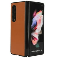 Декас FILP калъф за Samsung Galaxy Z Fold 4, луксозна PU кожа+Soft TPU с шок устойчив калъф за Samsung Z Fold, кафяв