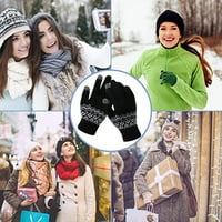 Мъжки и женски печат на снежинка, креативни и модни мобилен телефон с плетени ръкавици, дебели и топли зимни възрастни