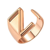 Jophufed Women's Fashion Ring Coupl Ring Отваряне на букви звъни бижута подаръци на клирънс