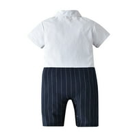 Hwmodou Boys Bodysuits Leisure Spring Summer Gentleman White Rish Bowtie Tuxedo onesie като цяло за 3M детски дрехи