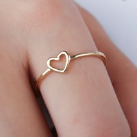 Biplut жени Прост издълбан сърдечен пръстен Валентин Предложете подарък за бижута за кръгли