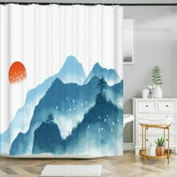 Китайски мастилен ландшафтен стил душ завеса живописен модел водоустойчив плат завеса за баня за измиване на баня с баня с много размери