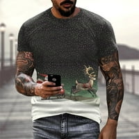 Мъжки модни ежедневни коледни спортове ffitness Outdoor 3D цифров печат тениска с къси ръкави ризи мъже тениски e m
