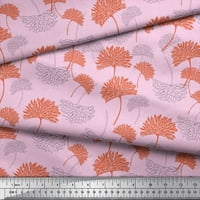 Soimoi Rayon Fabric Flower Artistic Print Fabric край двора