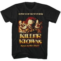 Killer Klowns Movie Възрастен черна тениска-XL