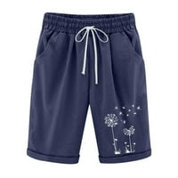 Разчистване под $ Cotonie Bermuda къси панталони за жени Лято отпечатани удобни памучни бельо къси панталони с дължина на коляното къси панталони с джобове