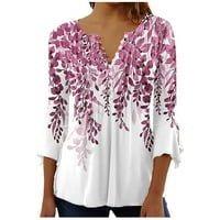 pyju жени туника върхове Продаване на клирънс, жени с v-образно деколте нагоре ръкав туника върха цветна графична печат блуза ежедневни винтидж блузи риза лято модерен