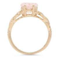 2.1ct сърце отрязано розово симулиран диамант 18k жълто злато гравиране изявление Булчинска годишнина Ангажимент Сватбен пръстен Размер 9.75